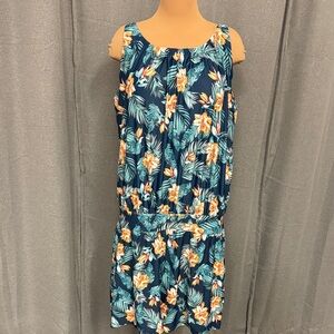 BloomChic Blue and Orange Floral bathing suit